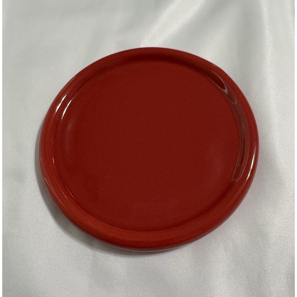 Longaberger Pottery Paprika Coaster/ Crocks Lids USA